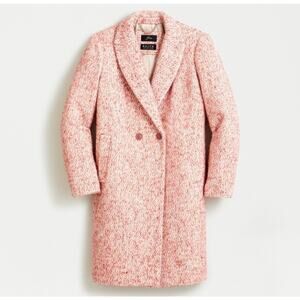 J. Crew Nalya Daphne Italian Tweed Topcoat In Faded Guava Multi Size 14 New